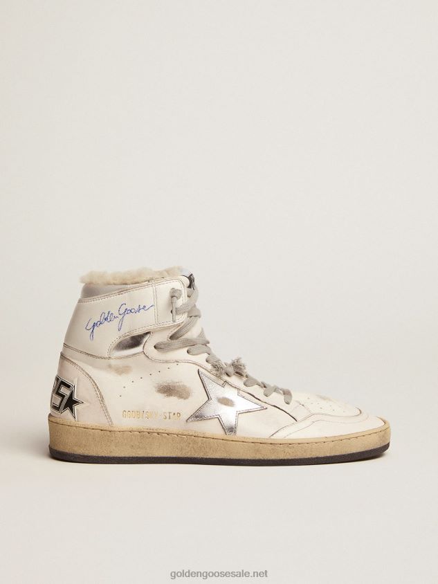 Sky-Star sneakers with signature on the ankle and shearling lining FN20N126 Women Golden Goose