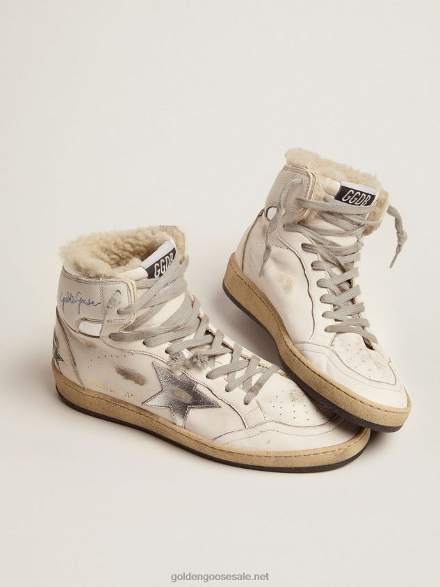Sky-Star sneakers with signature on the ankle and shearling lining FN20N126 Women Golden Goose