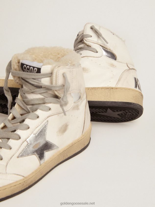 Sky-Star sneakers with signature on the ankle and shearling lining FN20N126 Women Golden Goose