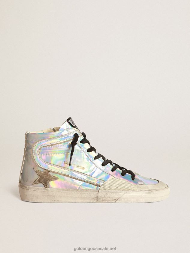 Slide LAB in holographic-effect fabric FN20N260 Women Golden Goose