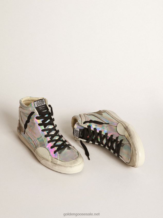 Slide LAB in holographic-effect fabric FN20N260 Women Golden Goose