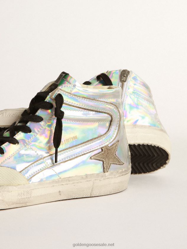 Slide LAB in holographic-effect fabric FN20N260 Women Golden Goose