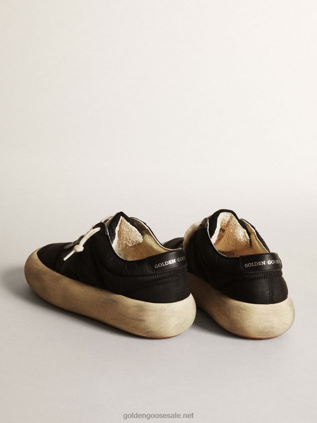 Space-Star shoes in black nylon with black leather star and heel tab FN20N175 Women Golden Goose