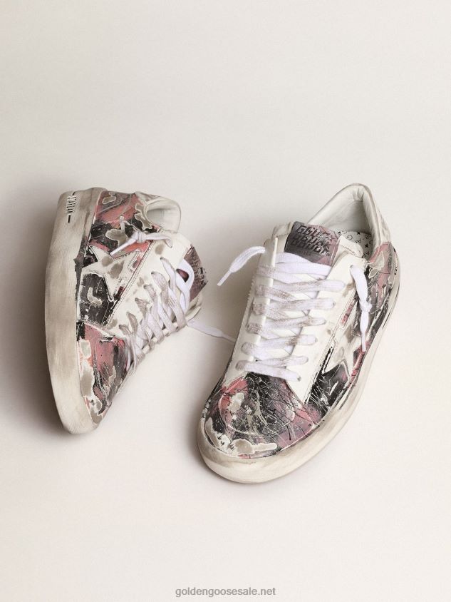 Stardan LAB in leather with all-over paint splatters FN20N214 Women Golden Goose