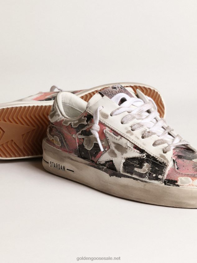 Stardan LAB in leather with all-over paint splatters FN20N214 Women Golden Goose