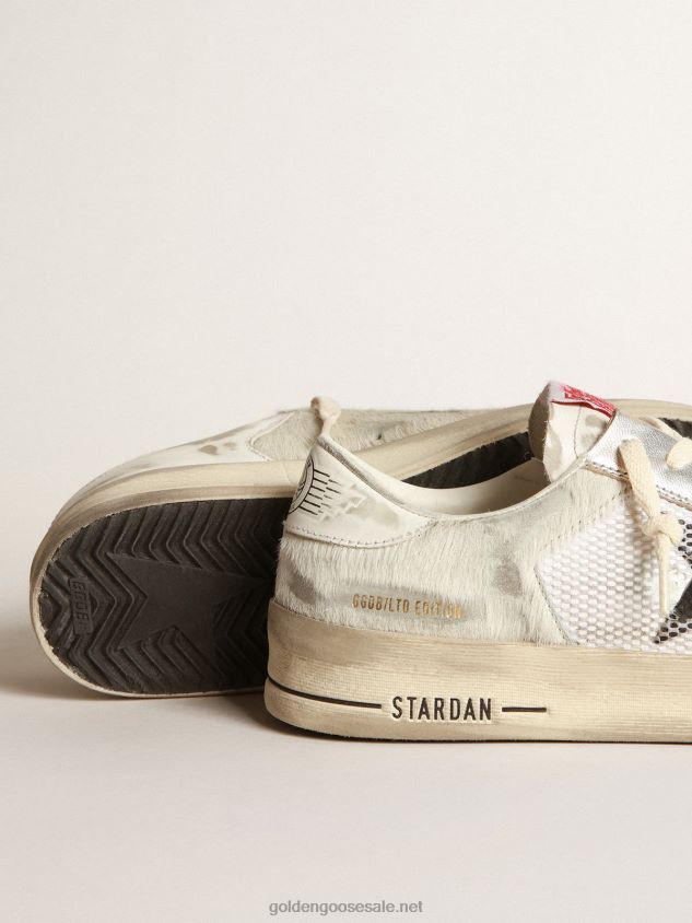 Stardan LAB sneakers in white pony skin and leather with black suede star FN20N252 Women Golden Goose