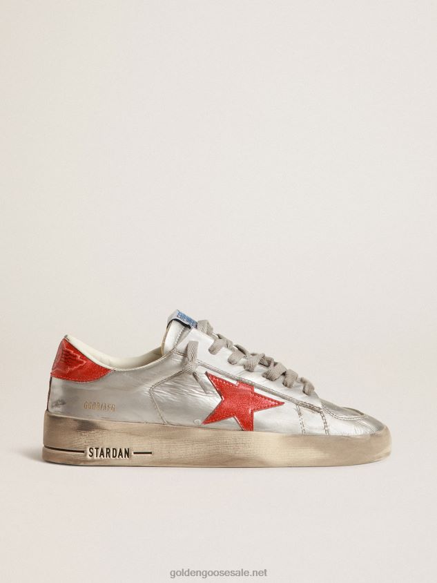 Stardan in laminated leather with red glitter inserts FN20N190 Women Golden Goose