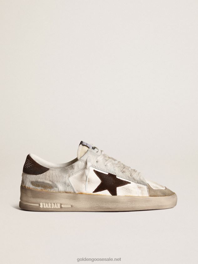 Stardan in nappa and pony skin with brown suede star FN20N159 Women Golden Goose