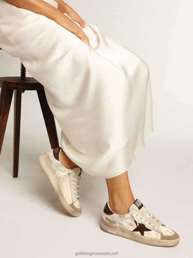 Stardan in nappa and pony skin with brown suede star FN20N159 Women Golden Goose