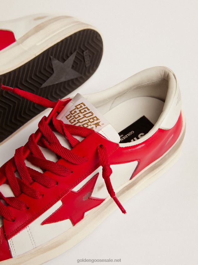 Stardan sneakers in red and white leather FN20N99 Women Golden Goose