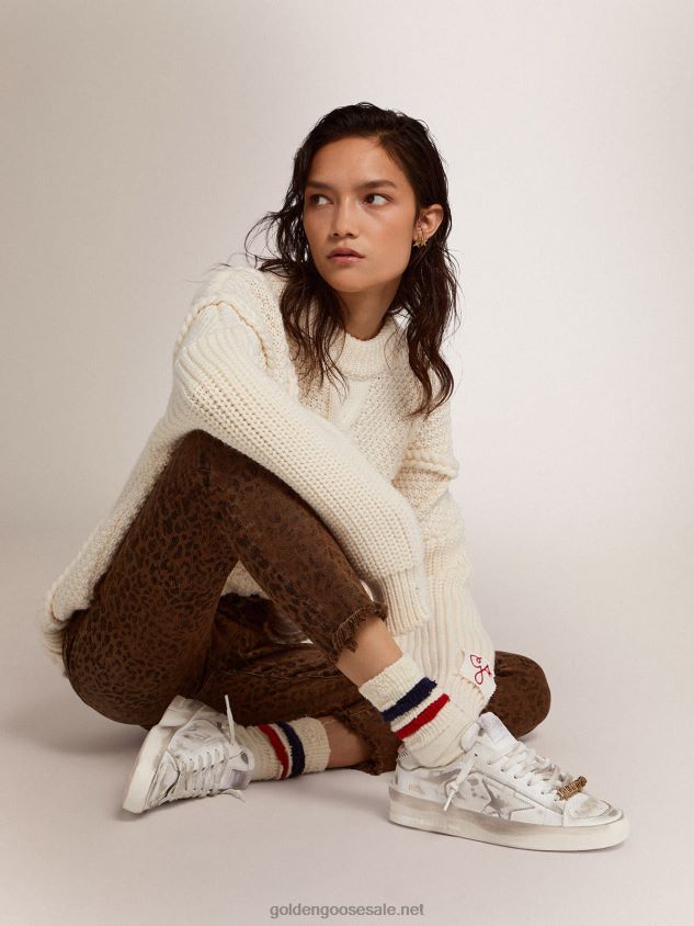Stardan sneakers in white leather with lived-in treatment FN20N254 Women Golden Goose