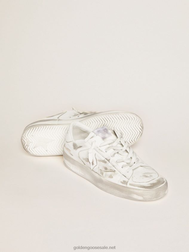 Stardan sneakers in white leather with lived-in treatment FN20N254 Women Golden Goose