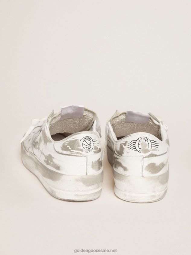 Stardan sneakers in white leather with lived-in treatment FN20N254 Women Golden Goose