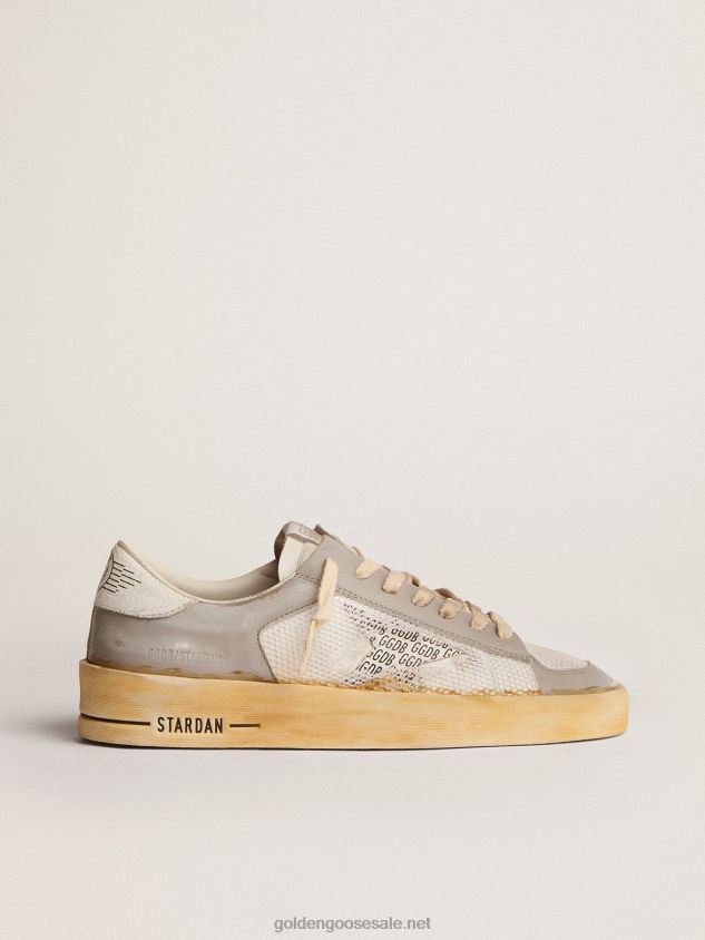 Stardan sneakers with white leather star with GGDB print and white crackle-leather heel tab FN20N128 Women Golden Goose
