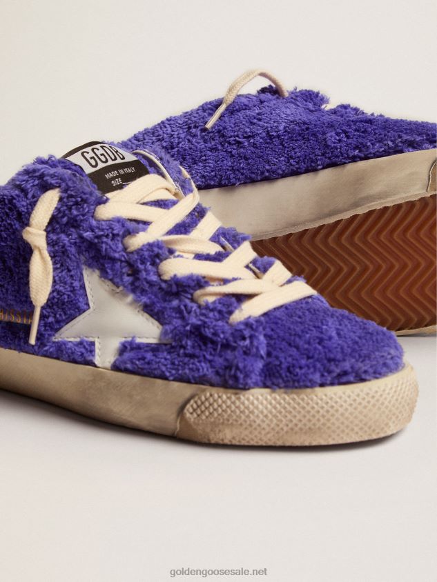 Super-Star sabots in royal blue terry with white leather star FN20N111 Women Golden Goose