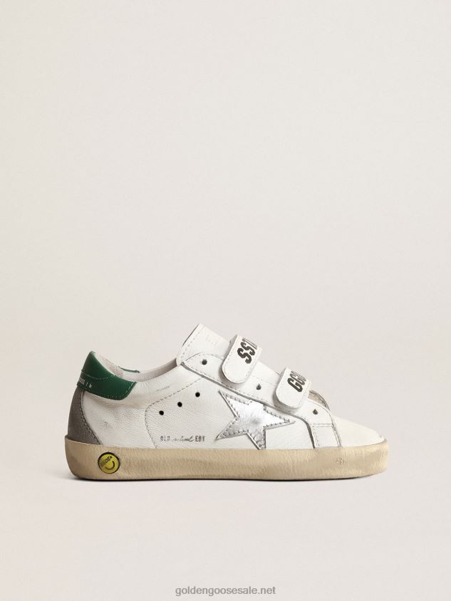 Old School Teen with metallic leather star and green heel tab FN20N868 Women Golden Goose