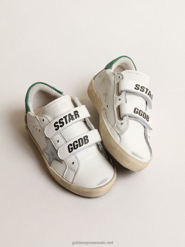 Old School Teen with metallic leather star and green heel tab FN20N868 Women Golden Goose