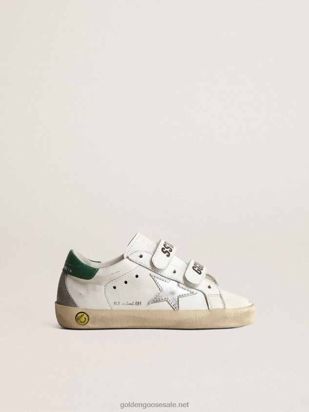 Old School Young with metallic leather star and green heel tab FN20N873 Women Golden Goose