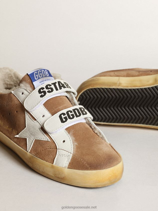 Old School in tobacco suede with a white star and heel tab FN20N226 Women Golden Goose
