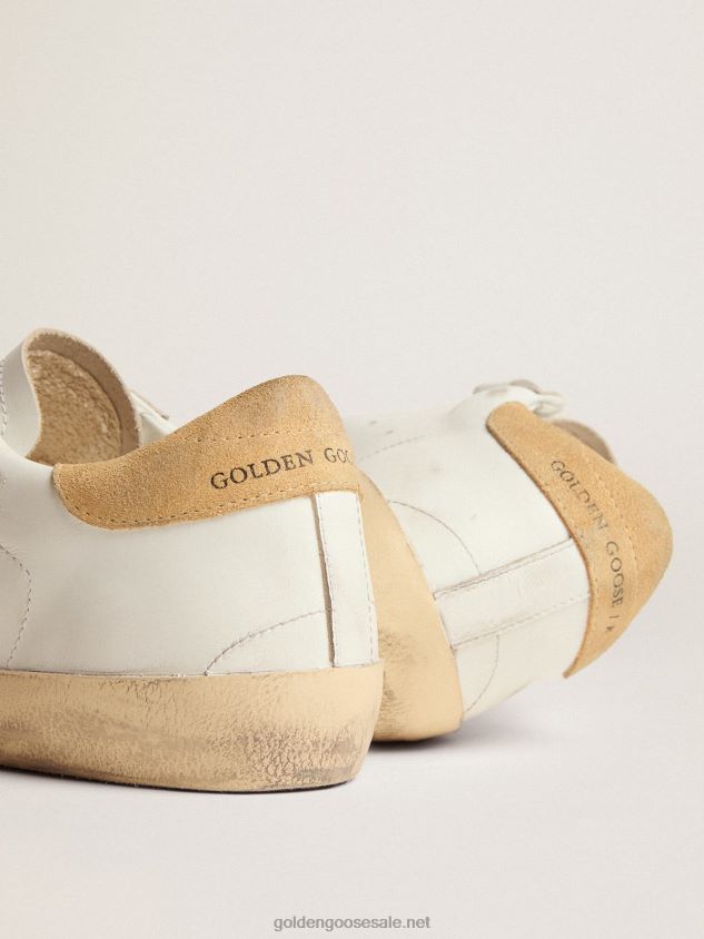 Old School sneakers with pink glitter star and sand-colored suede heel tab FN20N278 Women Golden Goose