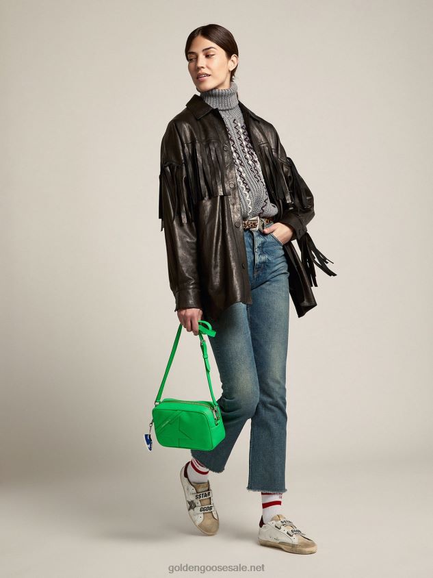 Old School sneakers with zebra-print pony skin star and red glitter heel tab FN20N30 Women Golden Goose