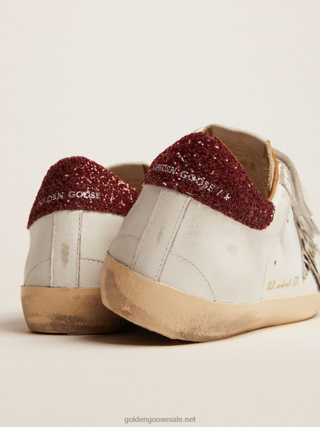 Old School sneakers with zebra-print pony skin star and red glitter heel tab FN20N30 Women Golden Goose
