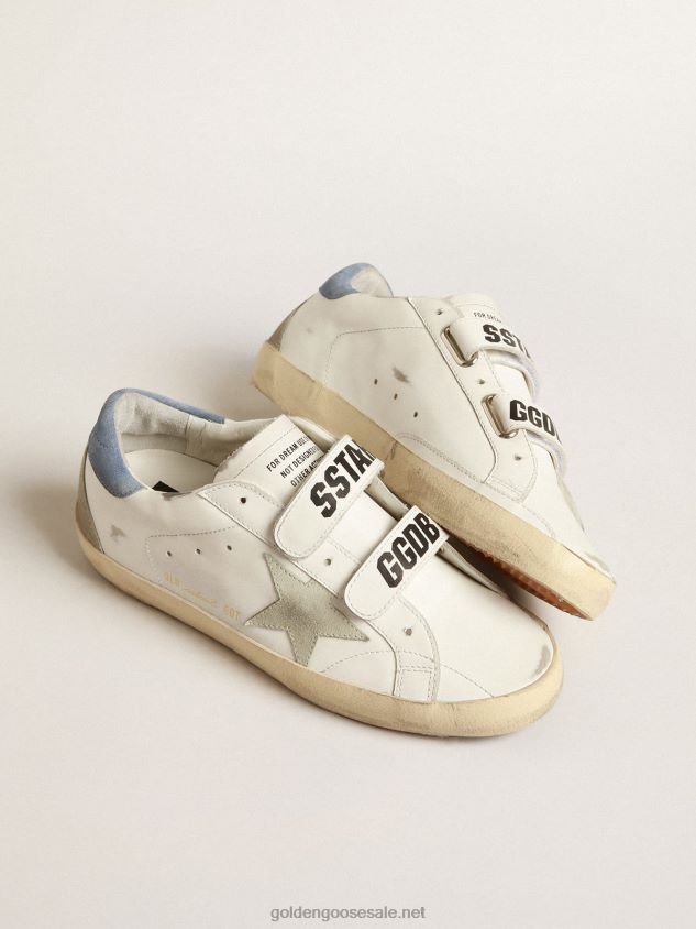 Old School with ice-gray suede star and light blue heel tab FN20N185 Women Golden Goose