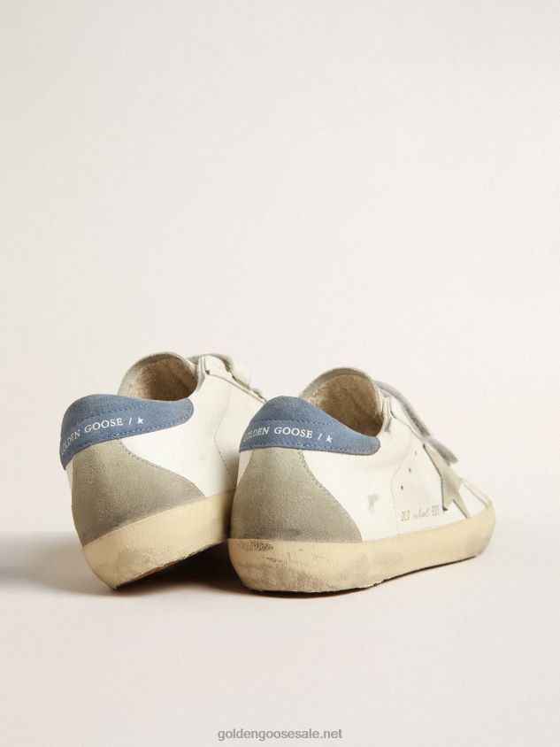 Old School with ice-gray suede star and light blue heel tab FN20N185 Women Golden Goose