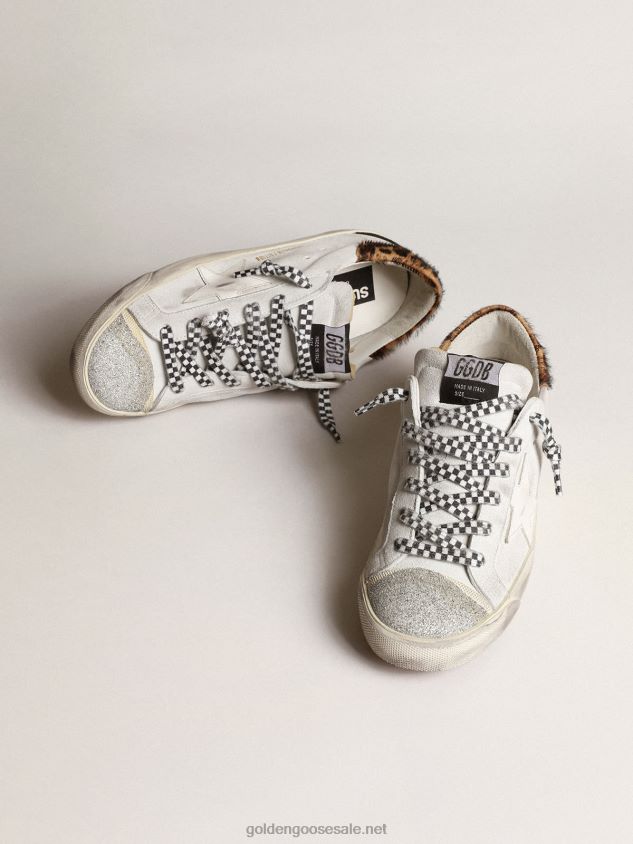 Super-Star LAB sneakers with white leather star and Swarovski crystal toe FN20N234 Women Golden Goose