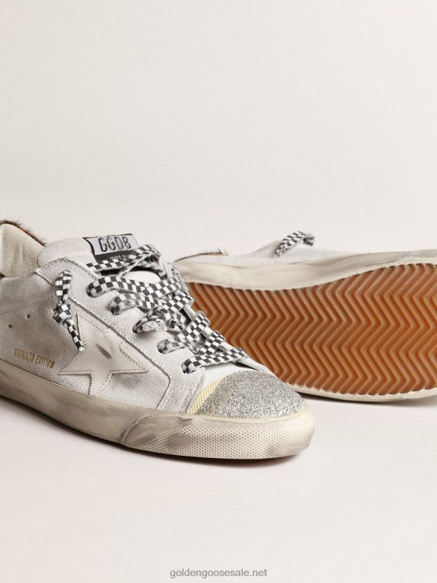 Super-Star LAB sneakers with white leather star and Swarovski crystal toe FN20N234 Women Golden Goose