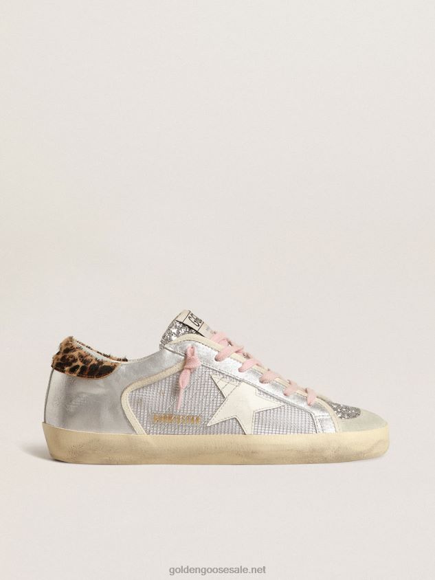 Super-Star LTD in mesh and suede with silver glitter tongue FN20N250 Women Golden Goose