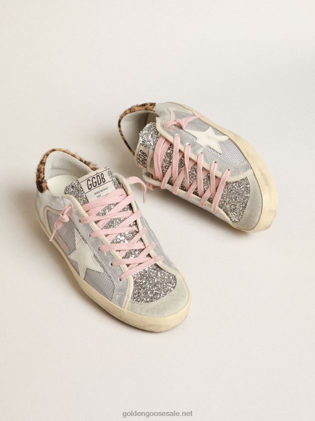 Super-Star LTD in mesh and suede with silver glitter tongue FN20N250 Women Golden Goose