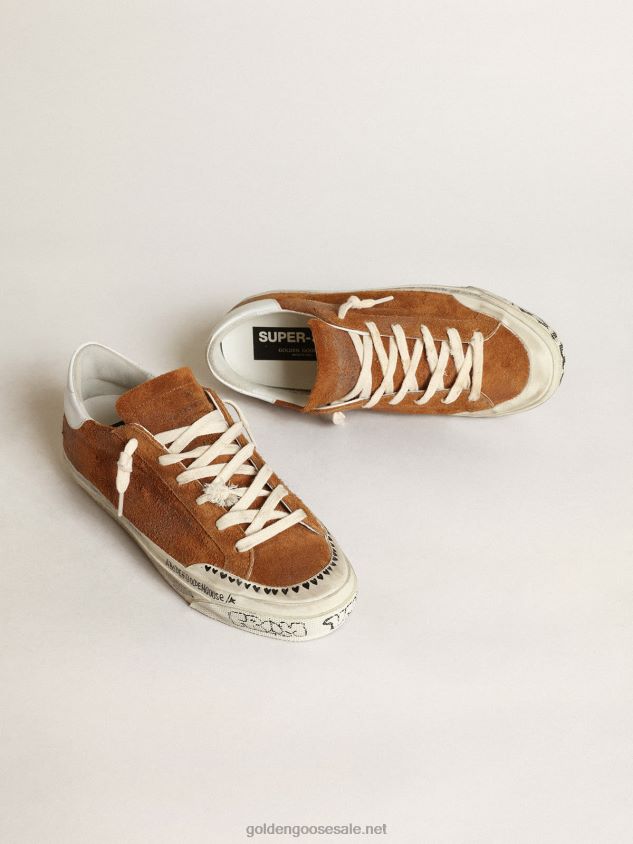Super-Star LTD in tan suede with a perforated star FN20N147 Women Golden Goose