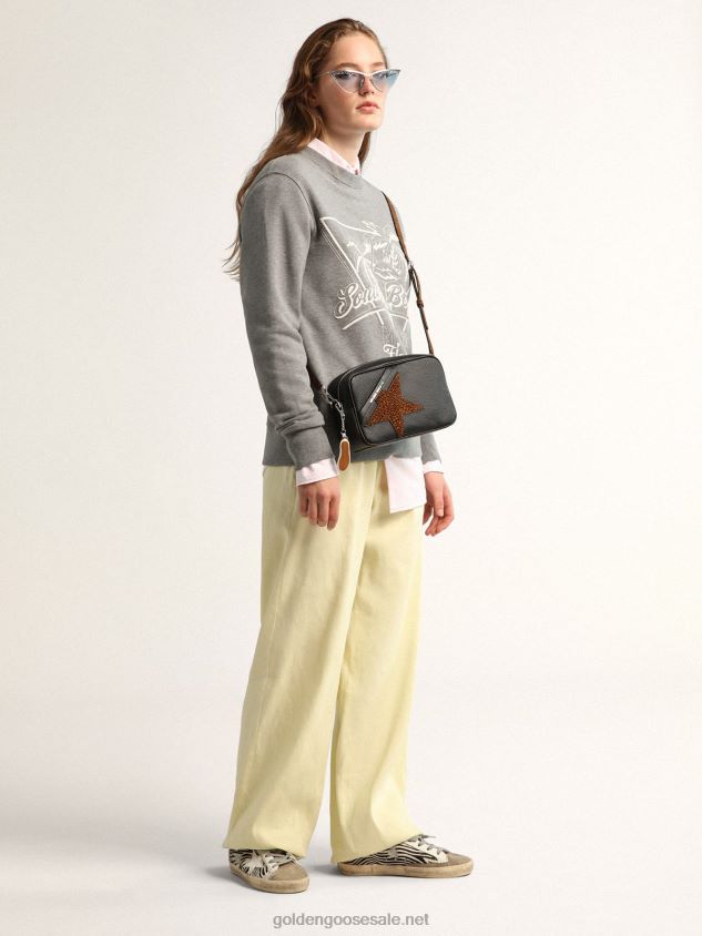 Super-Star LTD sneakers in zebra-print pony skin with white leather star FN20N123 Women Golden Goose