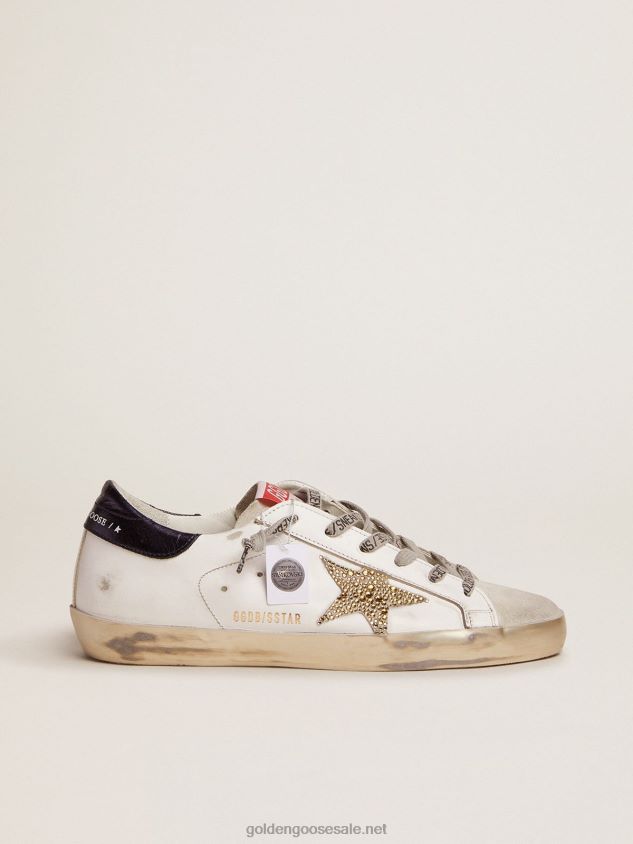 Super-Star LTD sneakers with blue heel tab and Swarovski crystal star FN20N100 Women Golden Goose