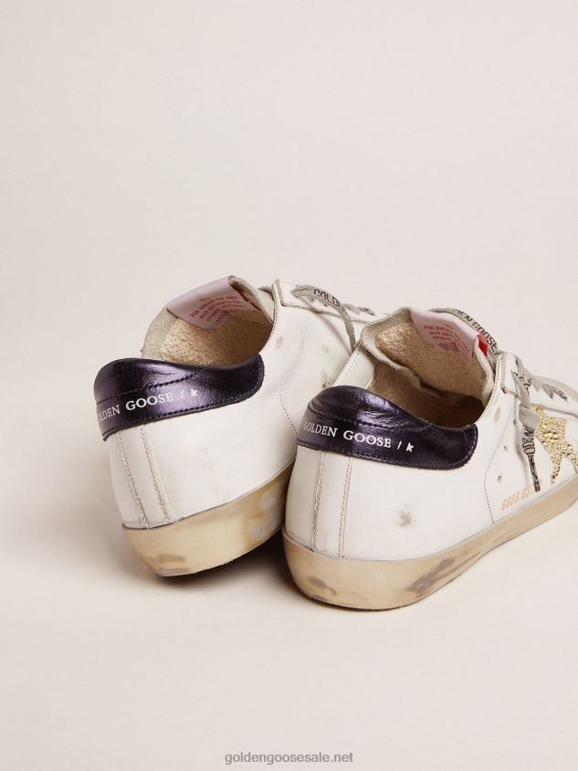 Super-Star LTD sneakers with blue heel tab and Swarovski crystal star FN20N100 Women Golden Goose