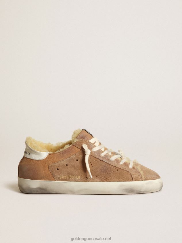 Super-Star LTD with a perforated star and shearling lining FN20N241 Women Golden Goose