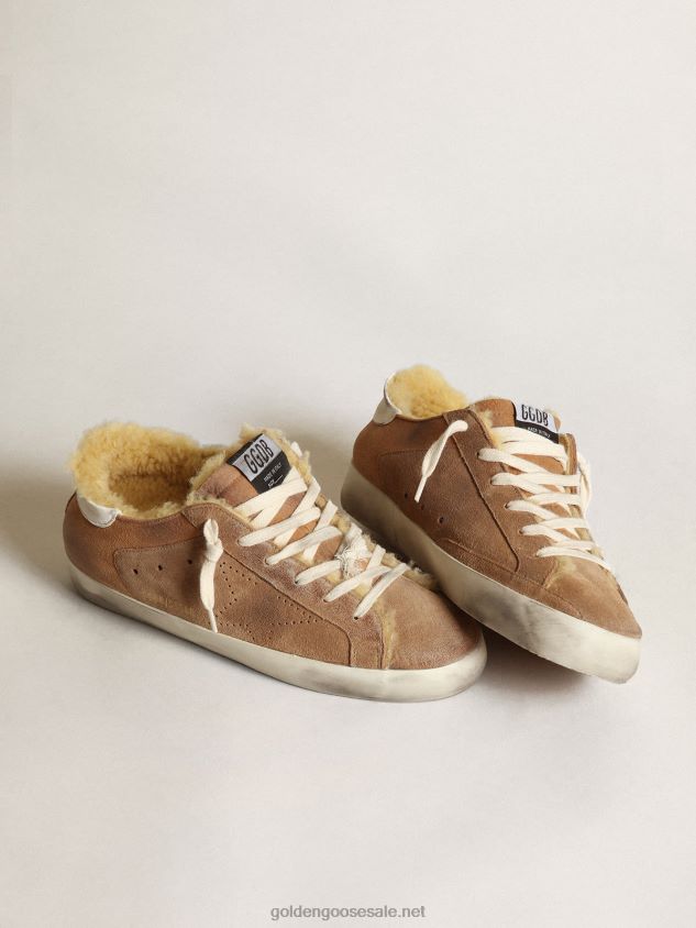 Super-Star LTD with a perforated star and shearling lining FN20N241 Women Golden Goose