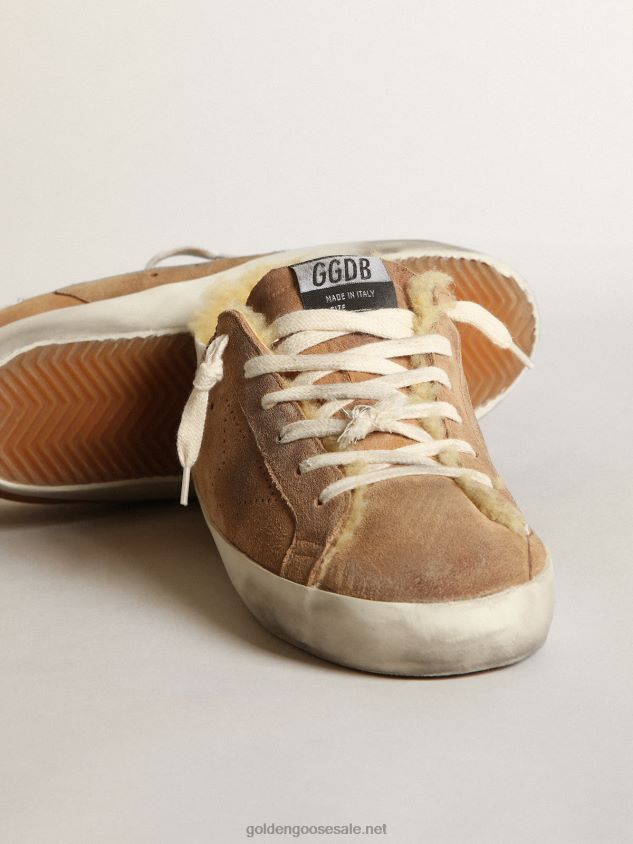 Super-Star LTD with a perforated star and shearling lining FN20N241 Women Golden Goose