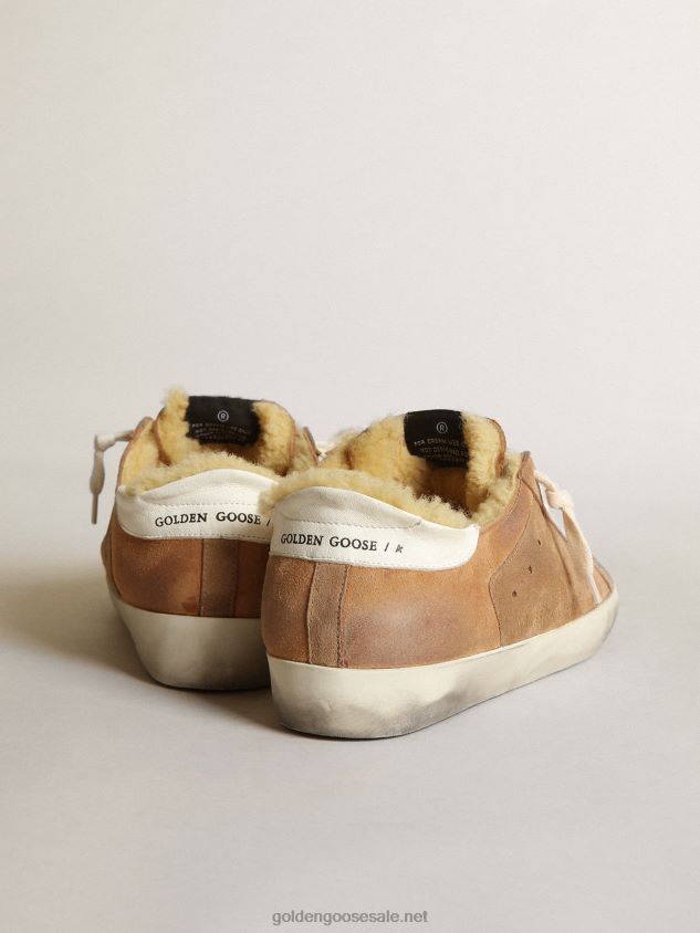 Super-Star LTD with a perforated star and shearling lining FN20N241 Women Golden Goose