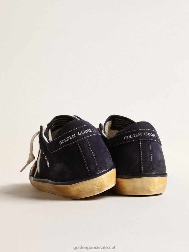 Super-Star Penstar LTD in blue suede with white star FN20N195 Women Golden Goose