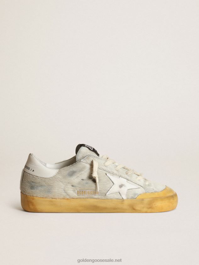 Super-Star Penstar sneakers in off-white pony skin with white leather star and heel tab FN20N166 Women Golden Goose