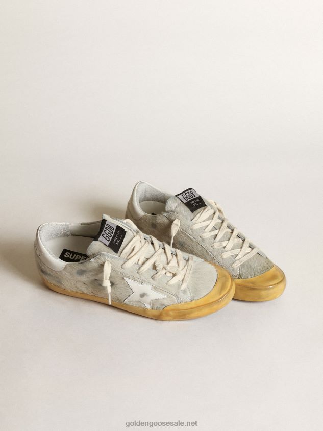 Super-Star Penstar sneakers in off-white pony skin with white leather star and heel tab FN20N166 Women Golden Goose