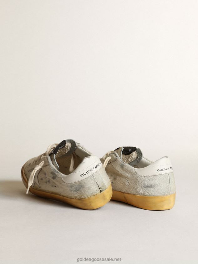 Super-Star Penstar sneakers in off-white pony skin with white leather star and heel tab FN20N166 Women Golden Goose