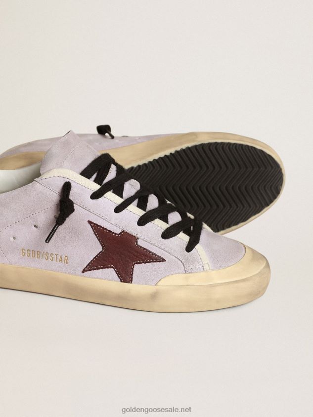 Super-Star in lilac suede with a brown star and gold heel tab FN20N259 Women Golden Goose