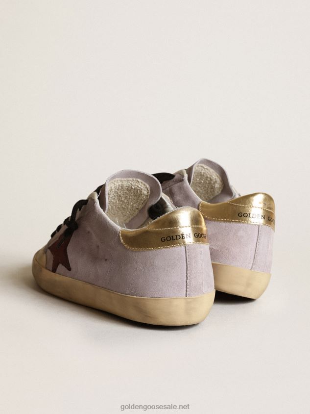 Super-Star in lilac suede with a brown star and gold heel tab FN20N259 Women Golden Goose