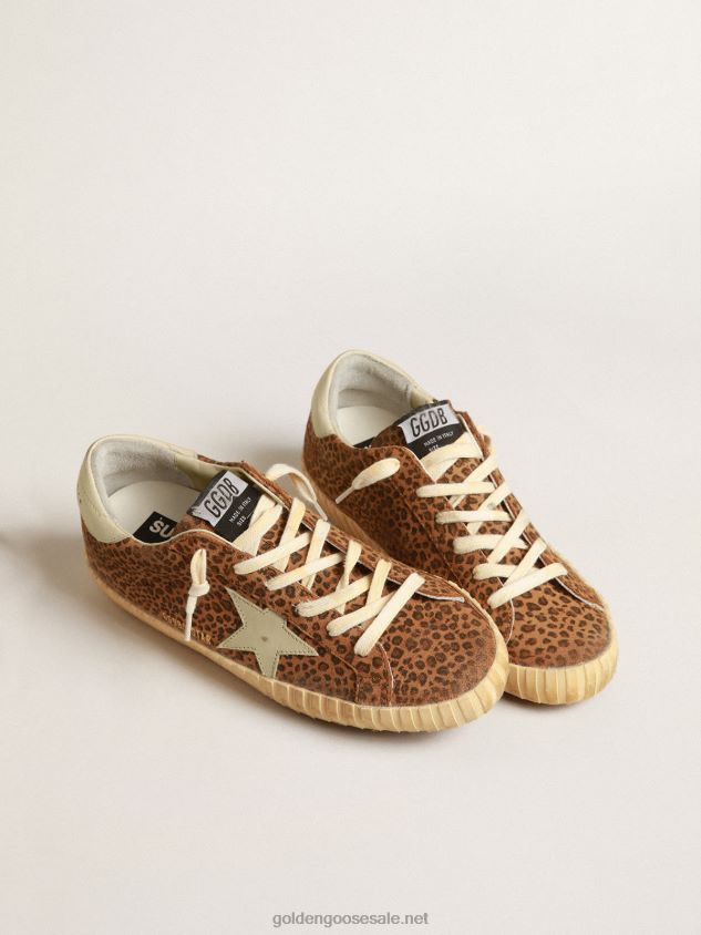 Super-Star in suede with leopard print and cream leather star FN20N248 Women Golden Goose