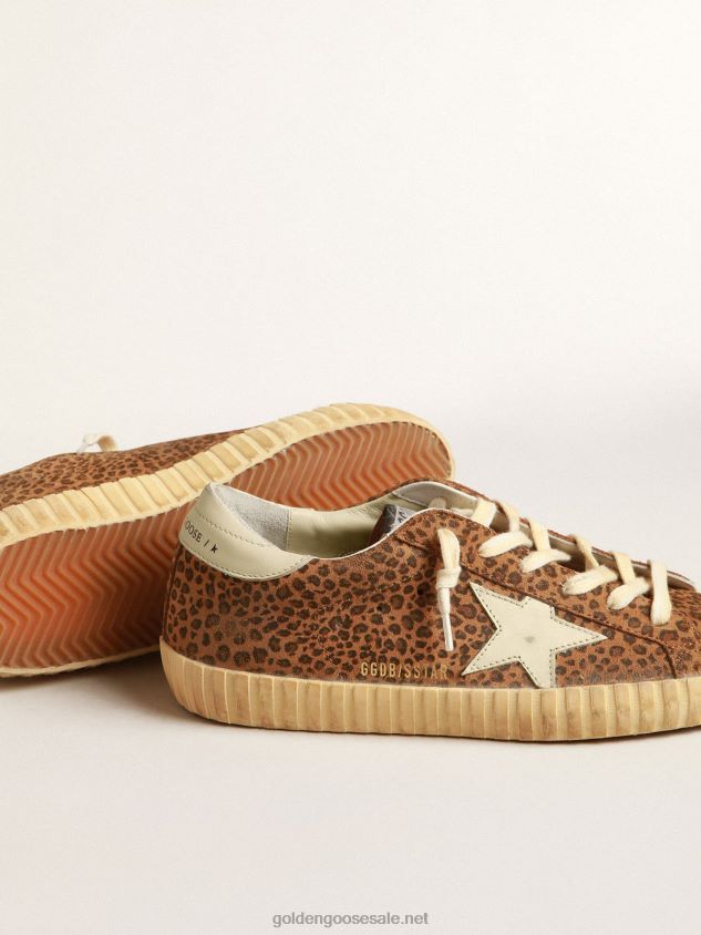 Super-Star in suede with leopard print and cream leather star FN20N248 Women Golden Goose