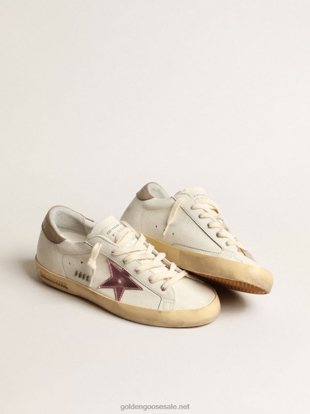 Super-Star in white nappa with pink metallic leather star FN20N229 Women Golden Goose