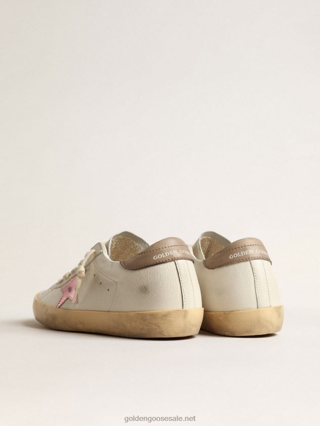 Super-Star in white nappa with pink metallic leather star FN20N229 Women Golden Goose